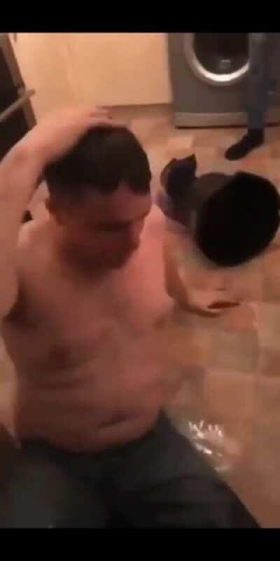 Jumping into a bucket of water