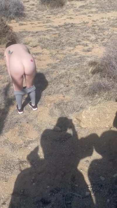 He wanted to see my asshole before I sucked his cock in the desert..I had to to obey him