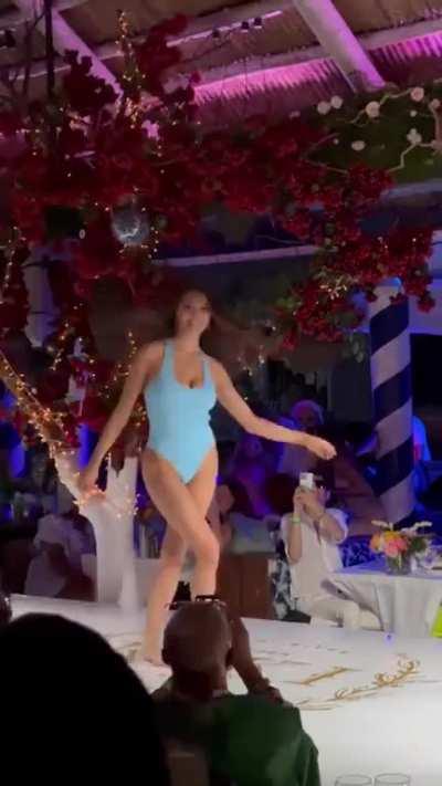 She's just showing off those legs