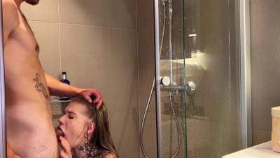 Shower is a good place to practice getting it down my throat