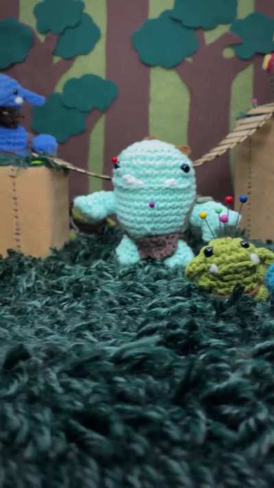 I crocheted a diorama that I titled Target Practice