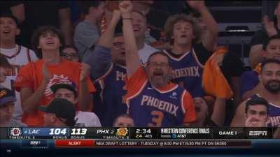 [Highlight] Booker feeds the give-and-go alley oop pass to Bridges to secure his first career triple double in the West Conference Finals