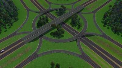 A three-level roundabout interchange... but with a twist!