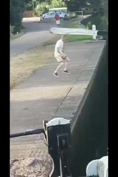 Trying to jump over a canal, with 30% commitment