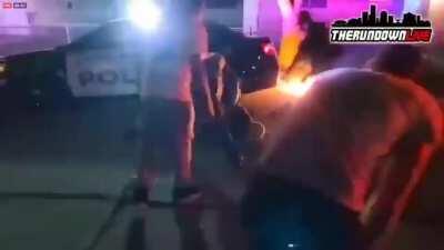 Officer getting knocked out with a brick in Kenosha during a BLM Protest