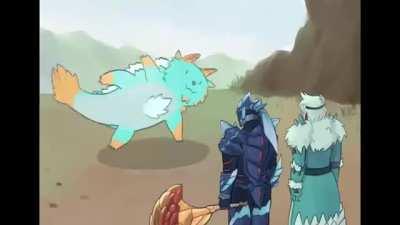 My fellow Hunters. I have come back from the dark corners of the web. In a realm of muck and grime, I have found a golden artifact so long ago, yet I never wanted to share it. So, I now gift upon you all, the Dancing Zinogre. (Credit to Bainite14)