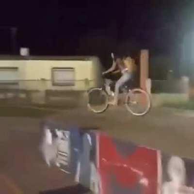 Bike stunt goes... wrong??