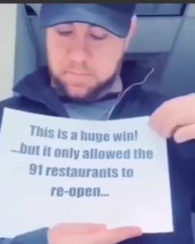 Restaurants sued the government to stay open and won