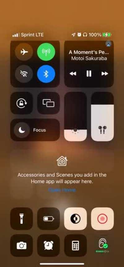 It is currently 1am and can’t sleep, but i just discovered apples new feature that allows you to listen to background noise like rain while listening to music