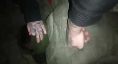 Ukrainians captured a russian soldier questioning him. Check comments for the translation