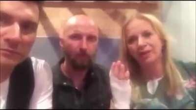 Polish magician Marcin Połoniewicz impales TV host Marzena Rogalska live on air