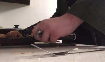 This is why his kitchen floor was so grimey and black