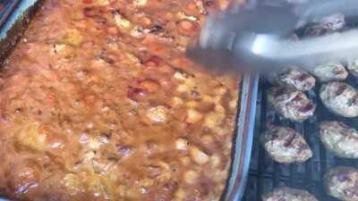 Lamb Kofta curry on the KJ Big Joe. I will post a recipe when I sober up tomorrow.