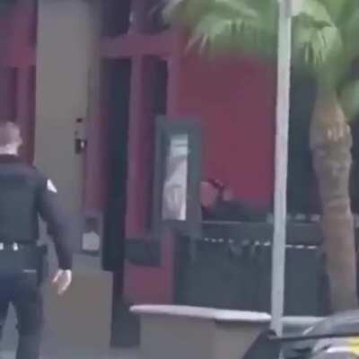 Don't charge at the officer, stupid!