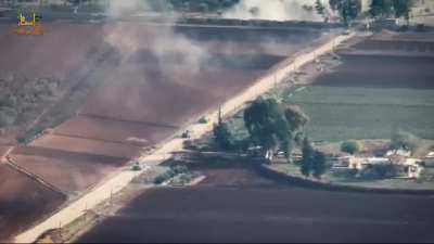 Syrian Rebels as they entered Khattab town on the outskirts of Hama city