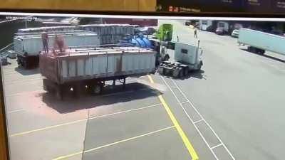 WCGW releasing pressure from a trailer that came from a fish rendering plant.