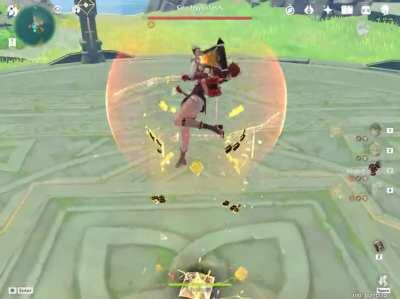 Xinyan main dps Geo Hypostasis insta kill.