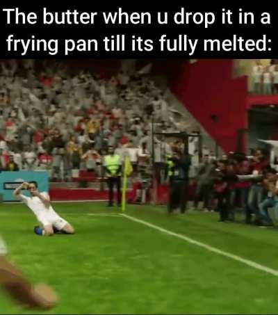 Butter in a frying pan