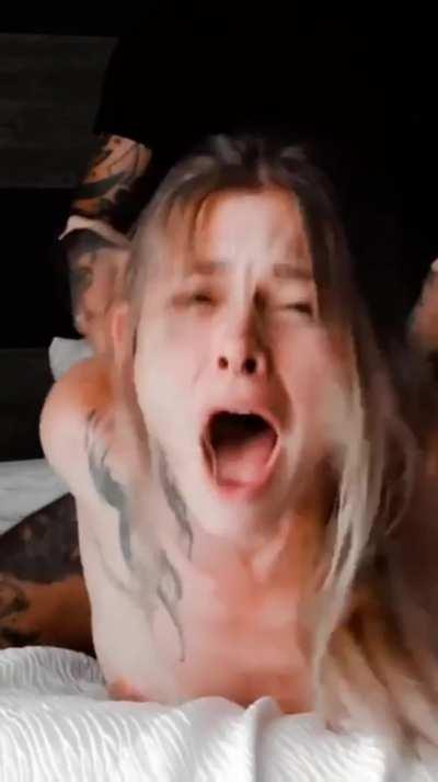 Rearraging her insides