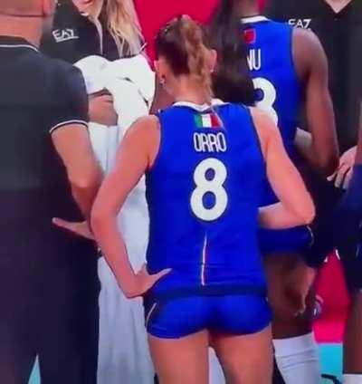 Alessia Orro, Italian volleyball player, gets a spank
