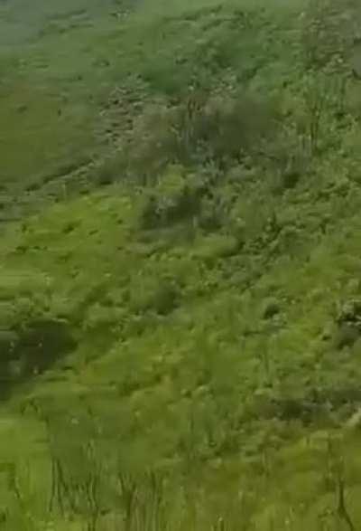 Suv rolls down hill