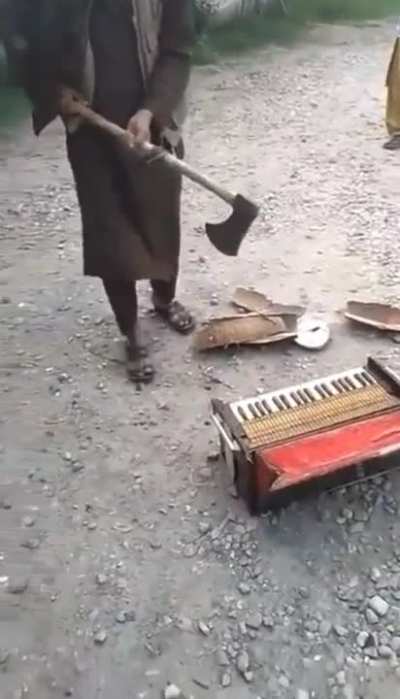 Tal!ban fighting tough battle to musical instruments. 