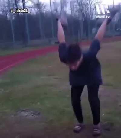 Guy almost breaks neck trying to do a backflip