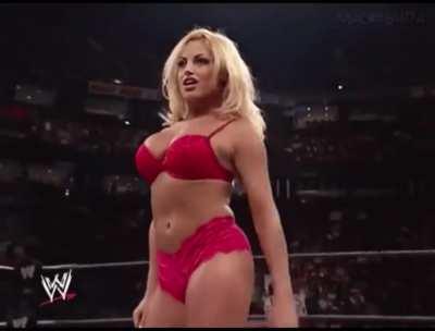 Trish Stratus in red lingerie