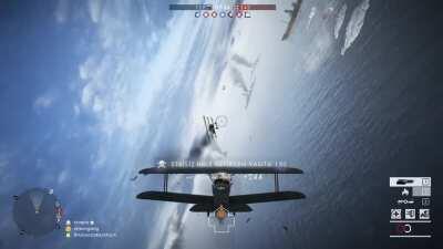 Catching an enemy pilot mid-air with my wing