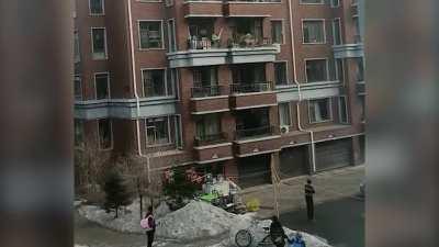 Naked Man Tries To Escape Apartment, Falls On Concrete