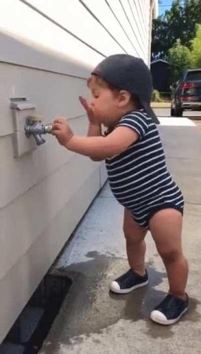 This is how a real men drinks water