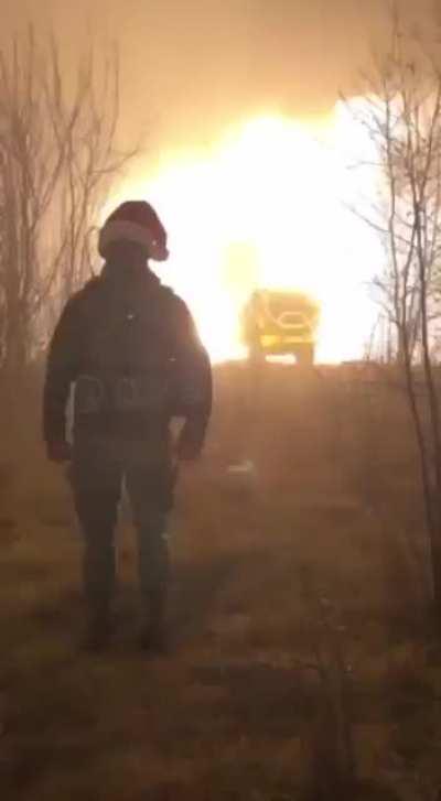 Extremely credible HIMARS in Christmas camo wishing you all a very happy New Year!