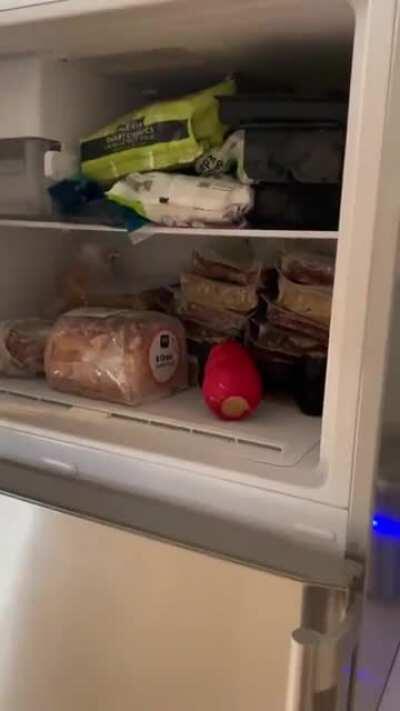 Light in freezer requires you open the fridge.