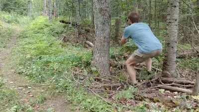 actual footage of Crouch + Alt + Q/E movement practice in Woods (sound on)