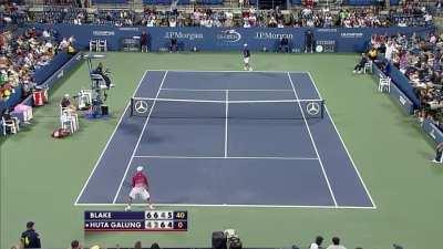 James Blake hits one of the hardest forehands of all time