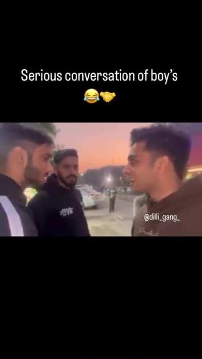 She: I wonder what he is doing. Him: