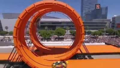 The Hot Wheels loop made real (note the lines on the loops to aid the driver's orientation).