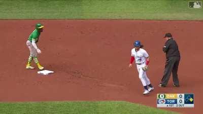 [Highlight] The Blue Jays turn a double play with a strike out and throwing out a baserunner stealing second
