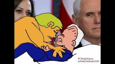 Bwuh! Trump, wha... what are you doing...? 😳