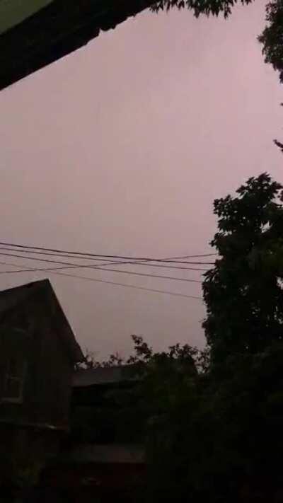 The strangest lightning storm I’ve ever seen is going on right now!