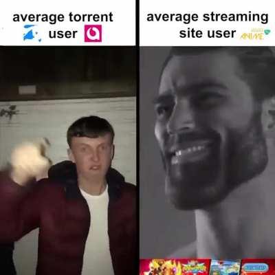 average torrent user vs. average streaming site user