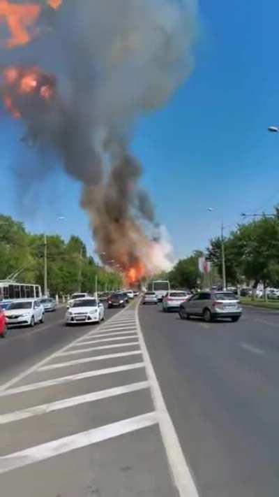 A Gas Station Exploding