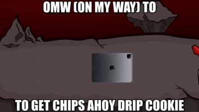 Tiky eats Chips Ahoy Drip Cookie