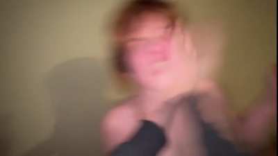 Punching with boxing gloves, face slapping and choking till orgasm from fuck machine POV