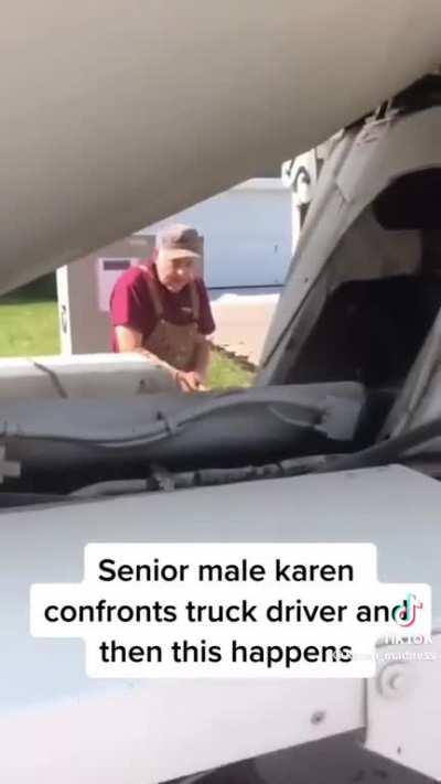 To get a truck to move before they were done repaving a section of the road