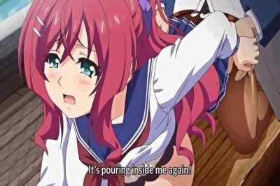 Cum inside a classmate on the school roof