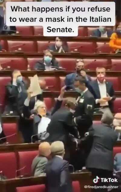 Refusing to wear a mask in the Italian senate. WCGW?