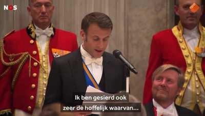 Macron speaking Flemish in the Netherlands