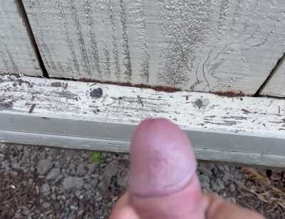 Quick Cumshot in My Garden 