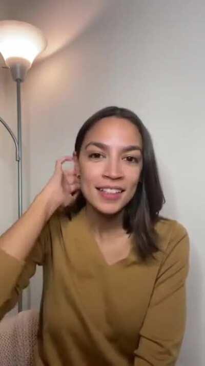 Mentioning her haircut last night.